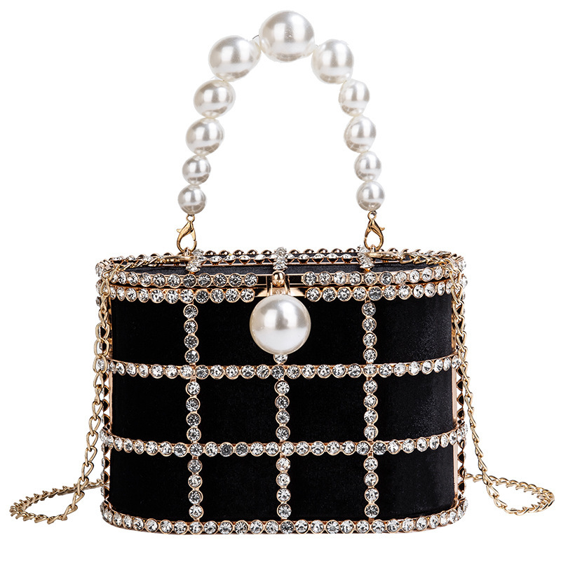 Interior Design Ai - Luxury Diamond Metal Bucket Pearl Handle