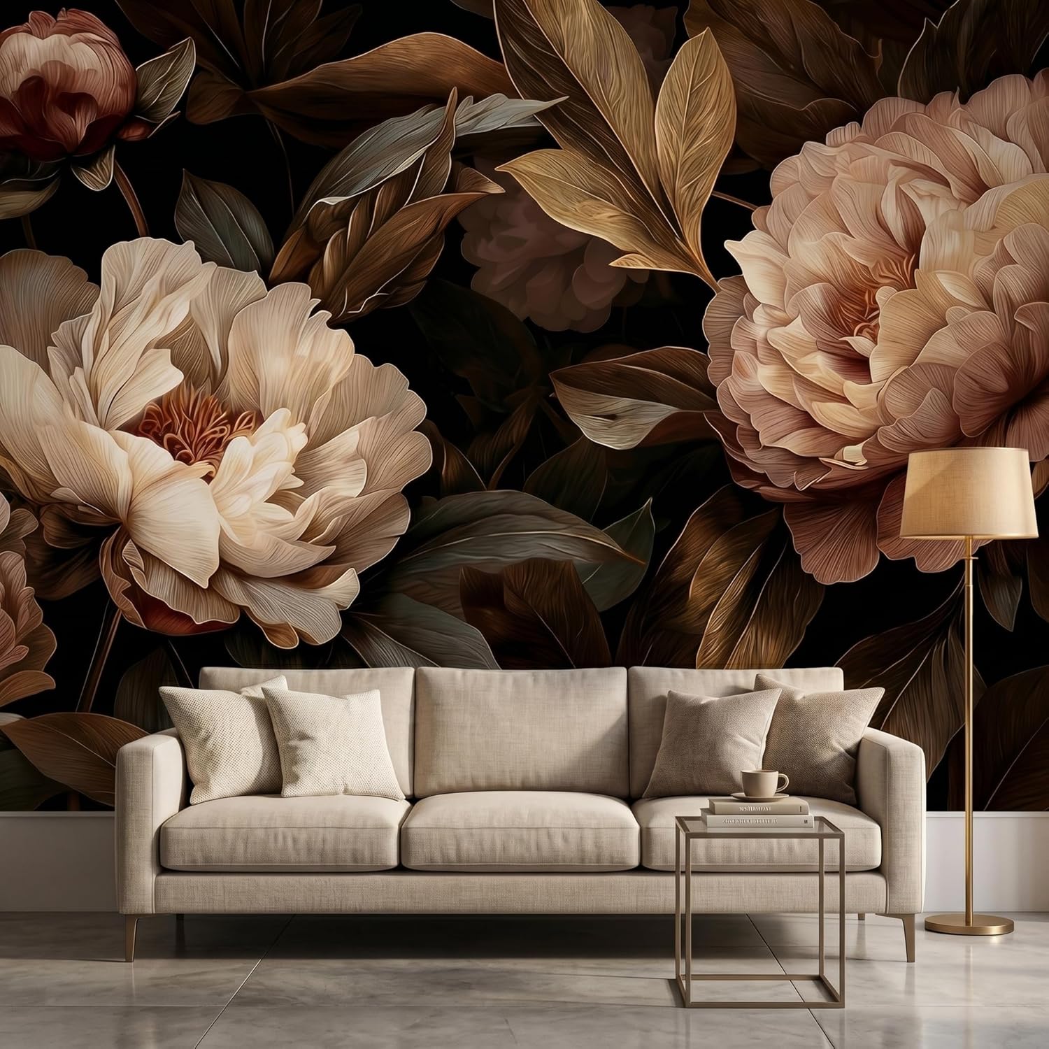 Elegant Peony Floral Tapestry  - đánh giá và giá Interior Design Elegant